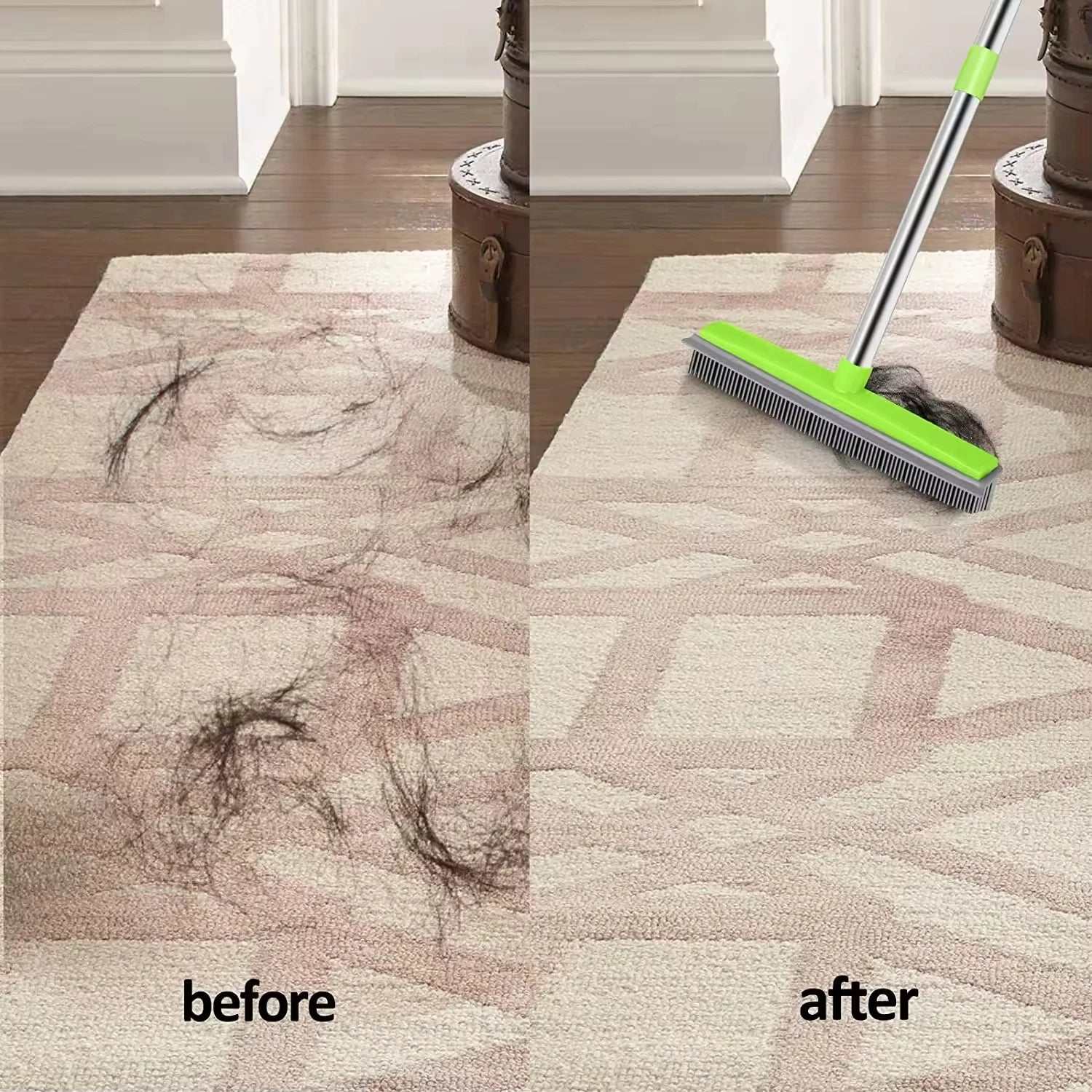 tapis avant - après le balayage
