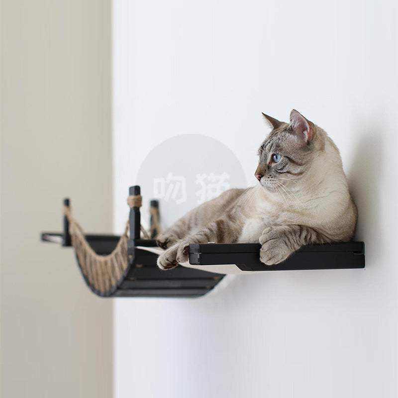 Pont Suspendu pour Chats - Échelle en Corde et Bois Massif avec Accessoires