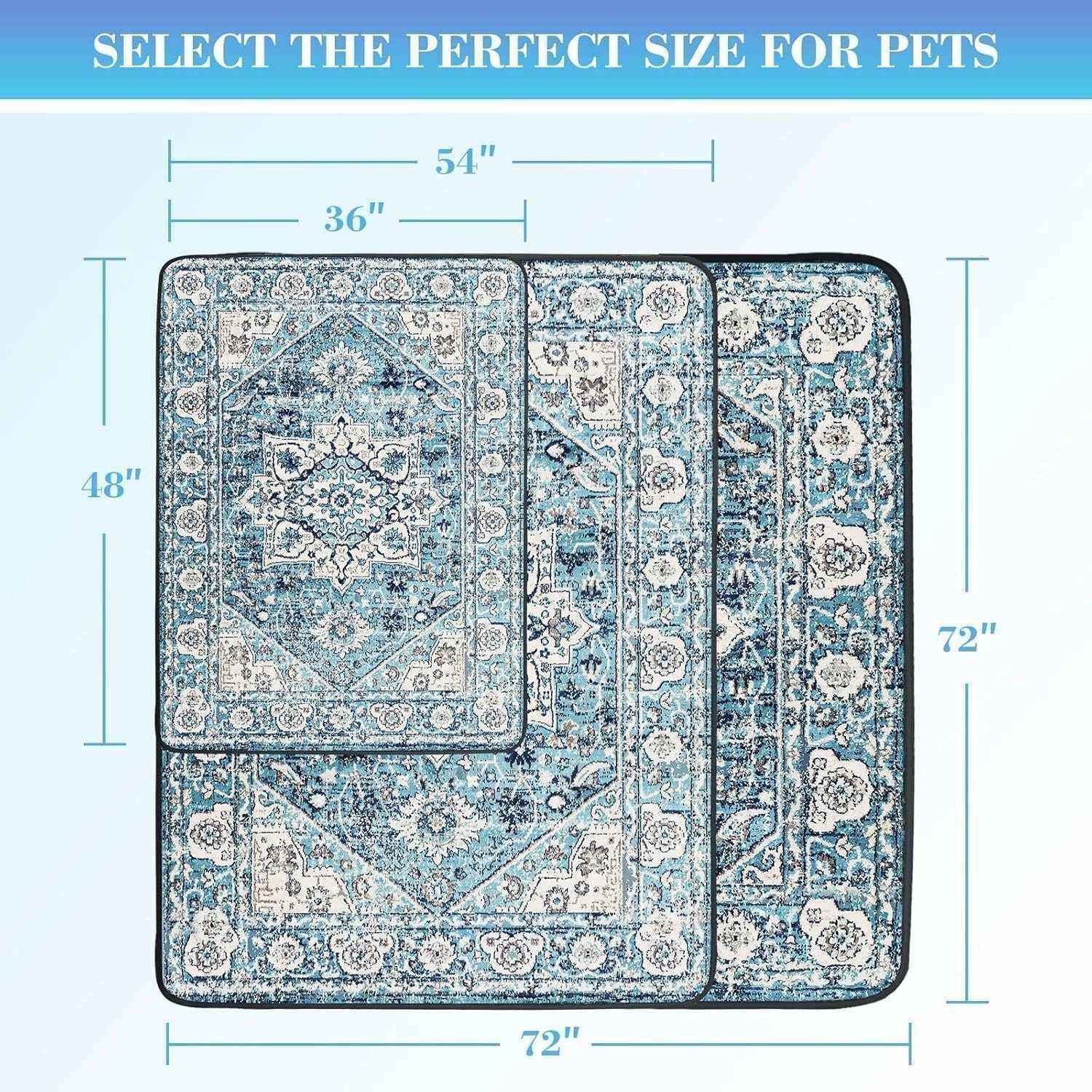 Tapis moderne imperméable pour animaux avec motifs géométriques, protection anti-taches et facile à nettoyer, idéal pour chiens et chats.