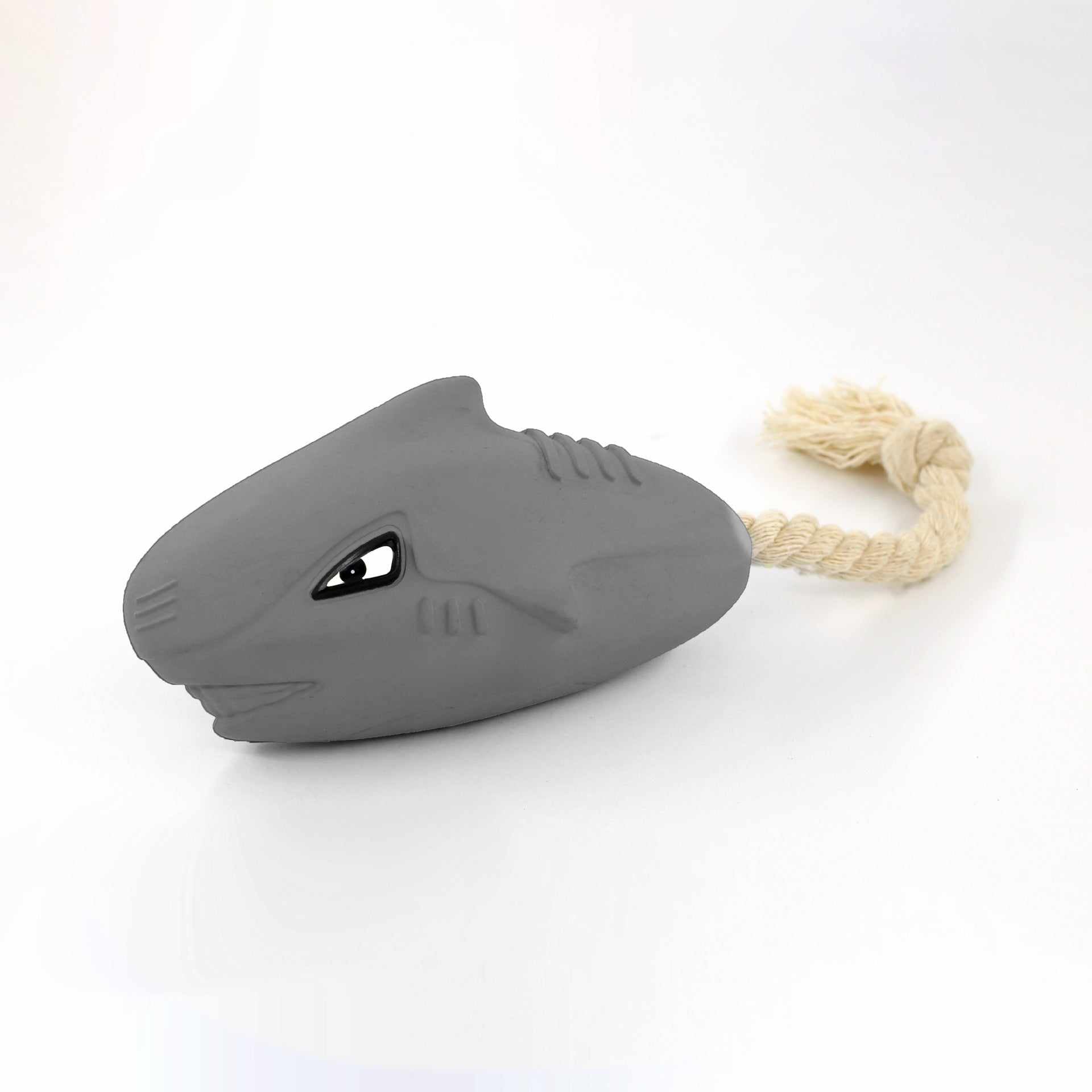 Jouet requin en caoutchouc pour chiens - gris