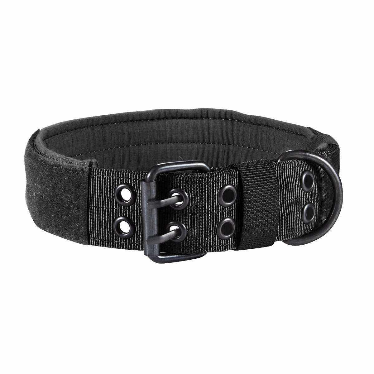 collier anti-usure en nylon noir avec doublure rembourrée pour chiens adaptable et résistant