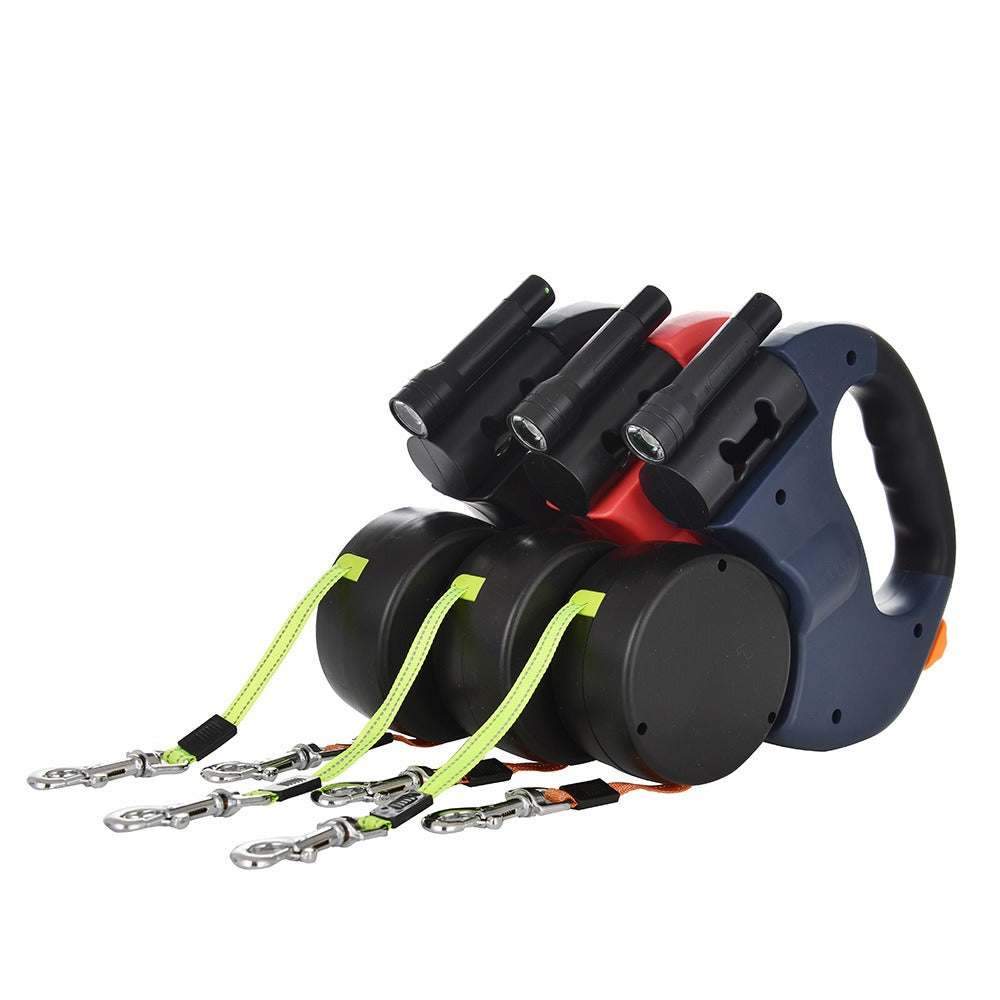 Laisse Rétractable Automatique avec Lampe LED - Simple ou Double Corde pour Promenade de ChiensChiens | Accessoire Pratique pour Animaux