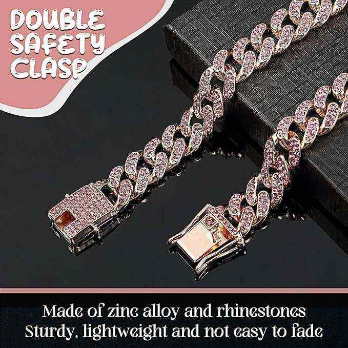 Collier Bijoux pour Animaux - Chaîne Cubaine Hip Hop en Alliage de Zinc | Style Tendance pour Chiens et Chats