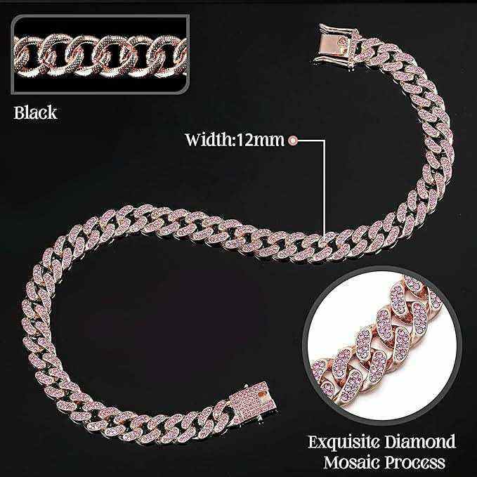 Collier Bijoux pour Animaux - Chaîne Cubaine Hip Hop en Alliage de Zinc | Style Tendance pour Chiens et Chats