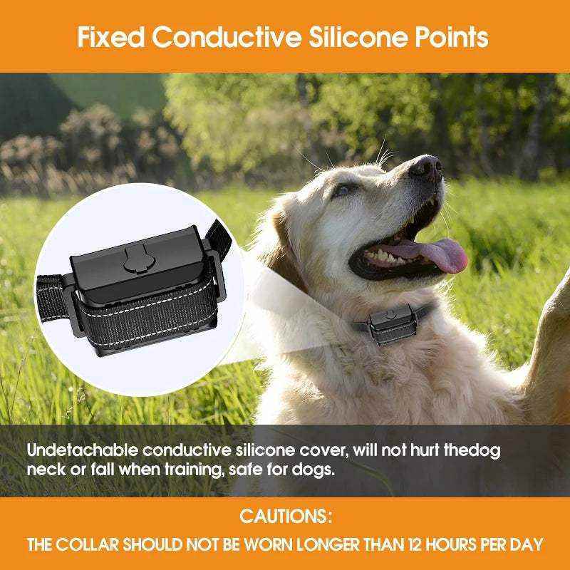 Collier de dressage électrique T720 pour chien avec points en silicone conducteurs fixes, sécurité optimale et confort durable.