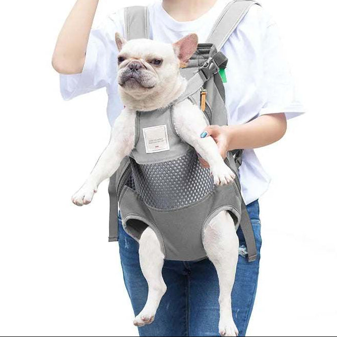 Mochila transportadora frontal para perros y gatos