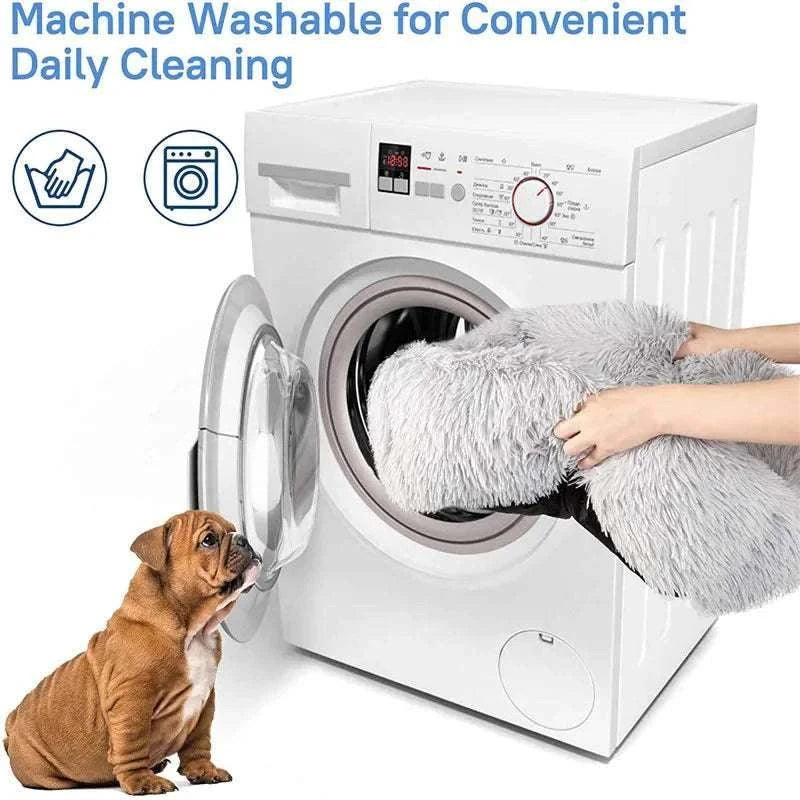 Calming dog bed | Soft plush square mattress, washable