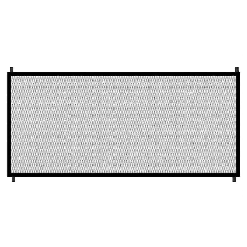 barrière en maille noire résistante pour chiens, sécurité intérieure et extérieure, installation sans perçage, dimensions 180x72 cm