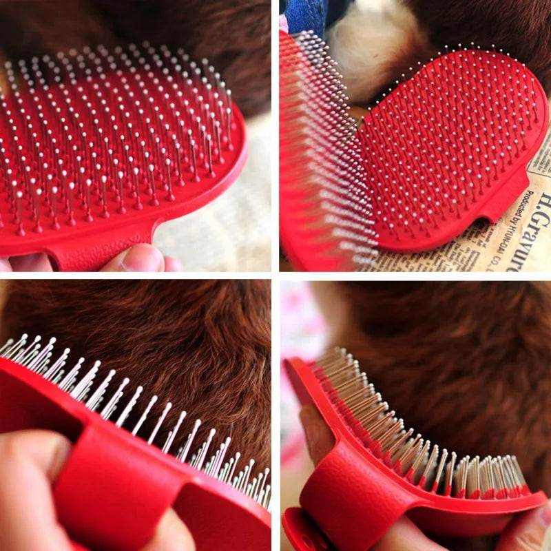 Brosse de bain et de massage pour animaux | Gant en caoutchouc anti - poils - Entre Chat et Chien