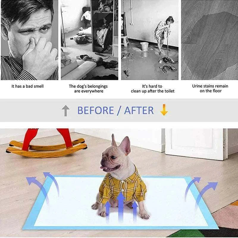 Tapis Toilette pour Chiens et Chats - Couches Jetables Absorbantes