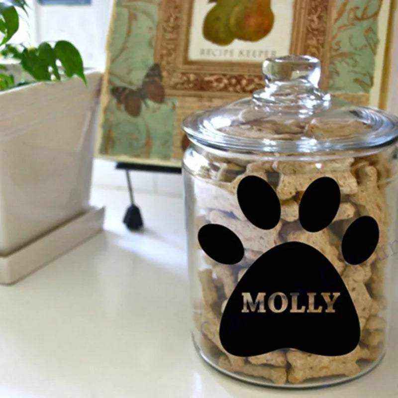 Sticker Vinyle Patte Chien | 2 Personnalisations pour vos contenants