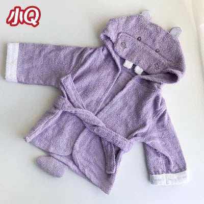 serviette de séchage ultra-absorbante en coton rembourré pour chiens et chats, couleur violet, douce et confortable avec capuche illustrée