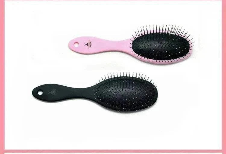 Peigne de massage professionnel Fenice pour chiens et chats, picots métalliques souples, démêle et stimule la peau, disponible en rose et noir