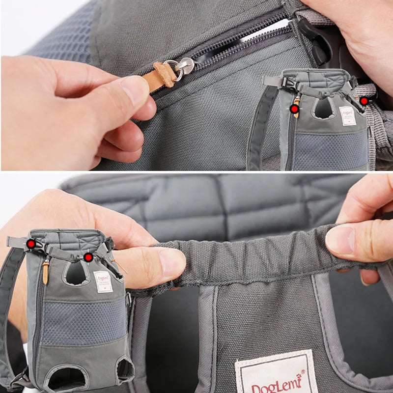 Mochila transportadora frontal para perros y gatos