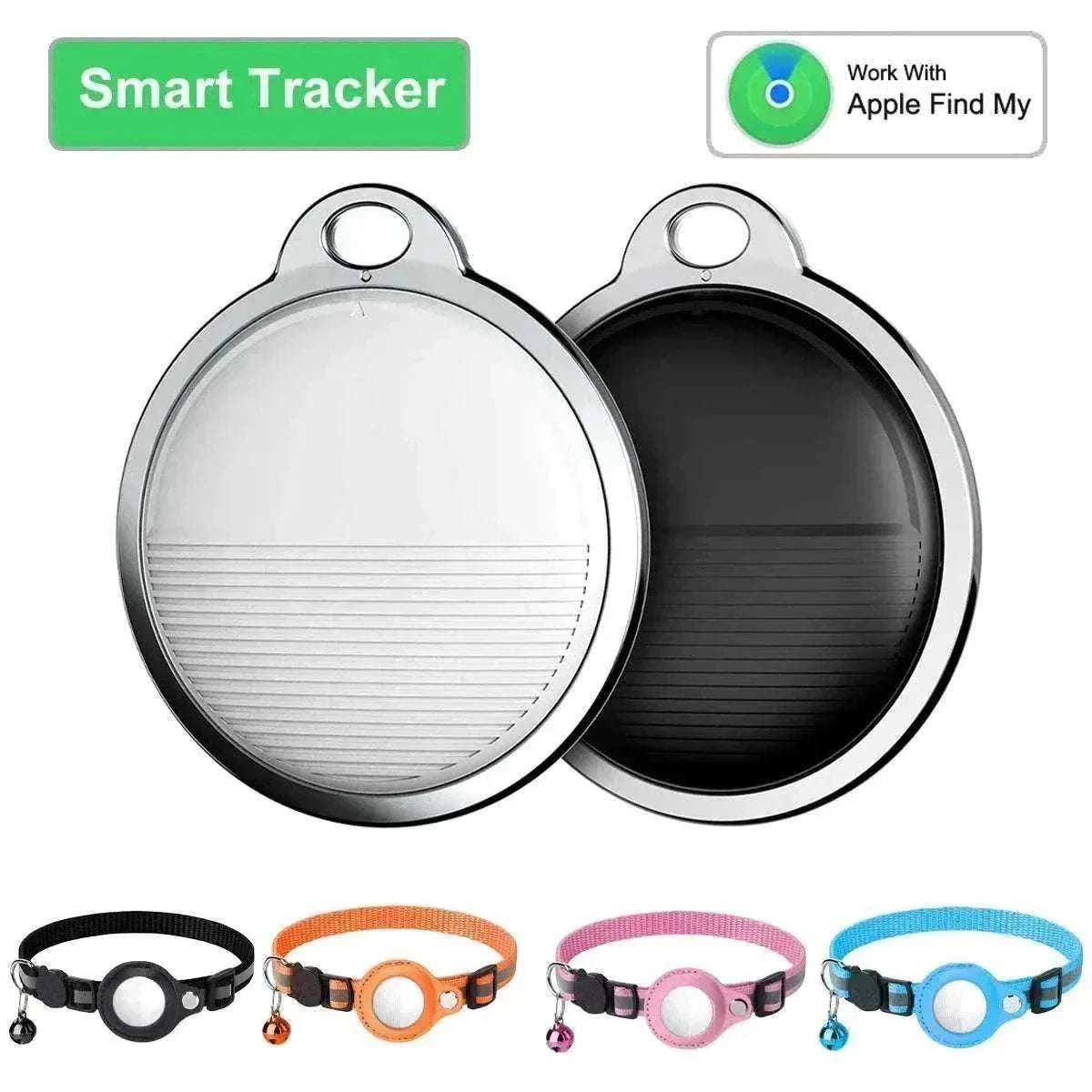 mini traceur GPS compatible Apple Find My pour animaux, localisation Bluetooth anti-perte, attaches colorées pour collier, dispositif compact et étanche