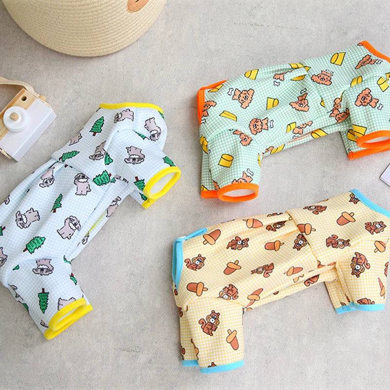Pyjama adorable for small dogs and cats in printed cotton from Abrrlo.