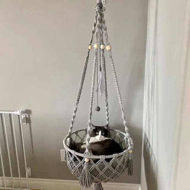 Hamac 40x120cm pour Chat - Macramé, Lit & Tente Adorable