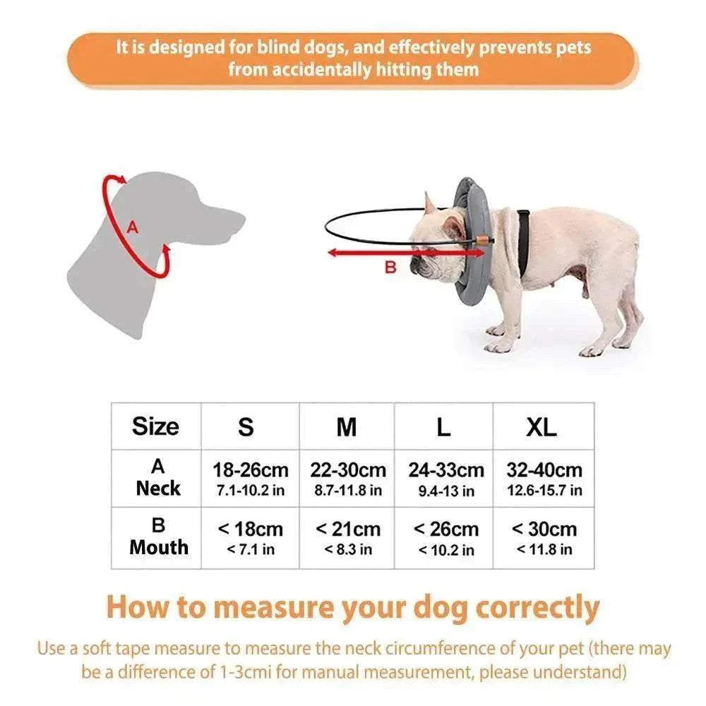 Harnais protecteur réglable et réfléchissant avec collier guide anti-collision pour chiens aveugles, adapté toutes saisons.