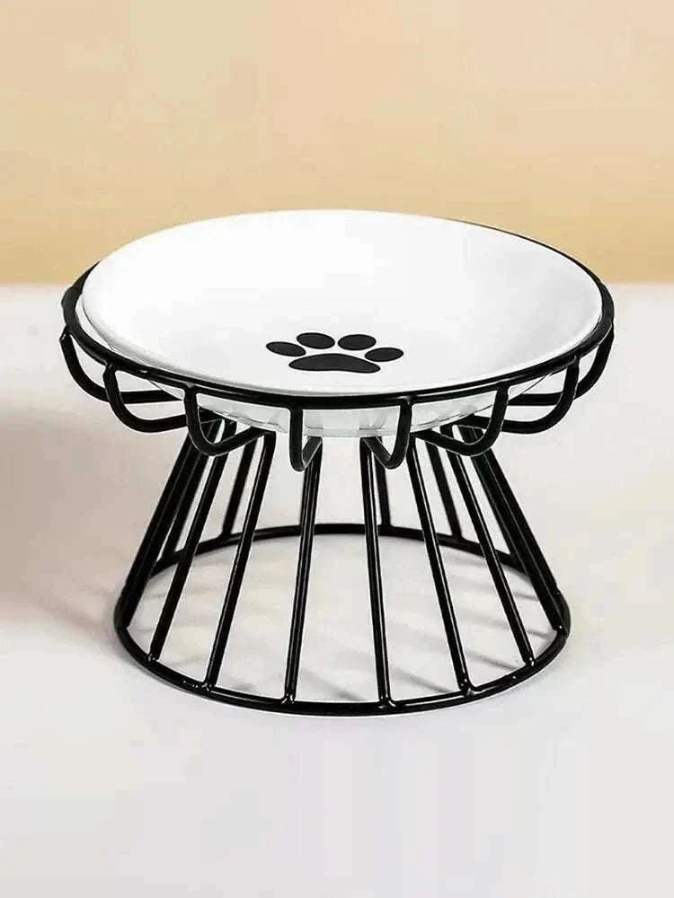 Gamelle en Céramique avec Support pour Nourriture et Eau - vert ou or