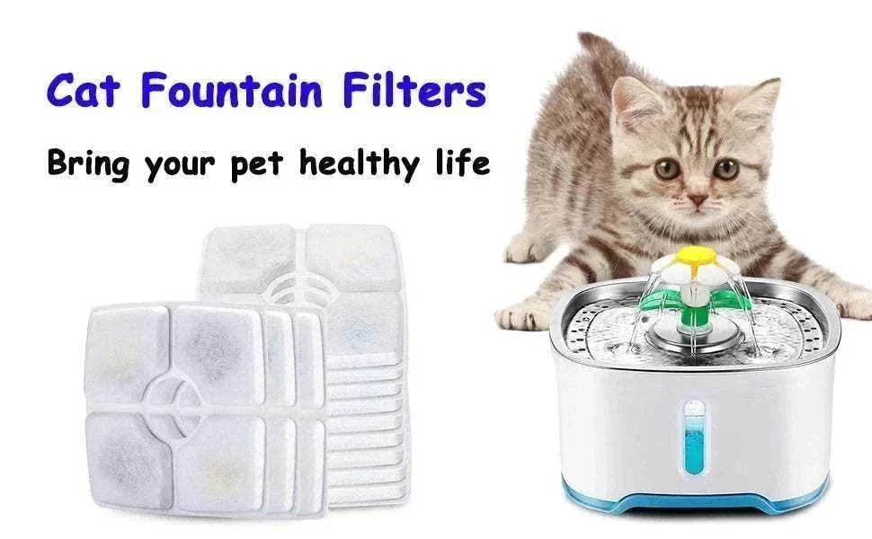 Filtres de fontaine pour chats OYES à 3 couches pour eau pure et saine avec fontaine et chaton.
