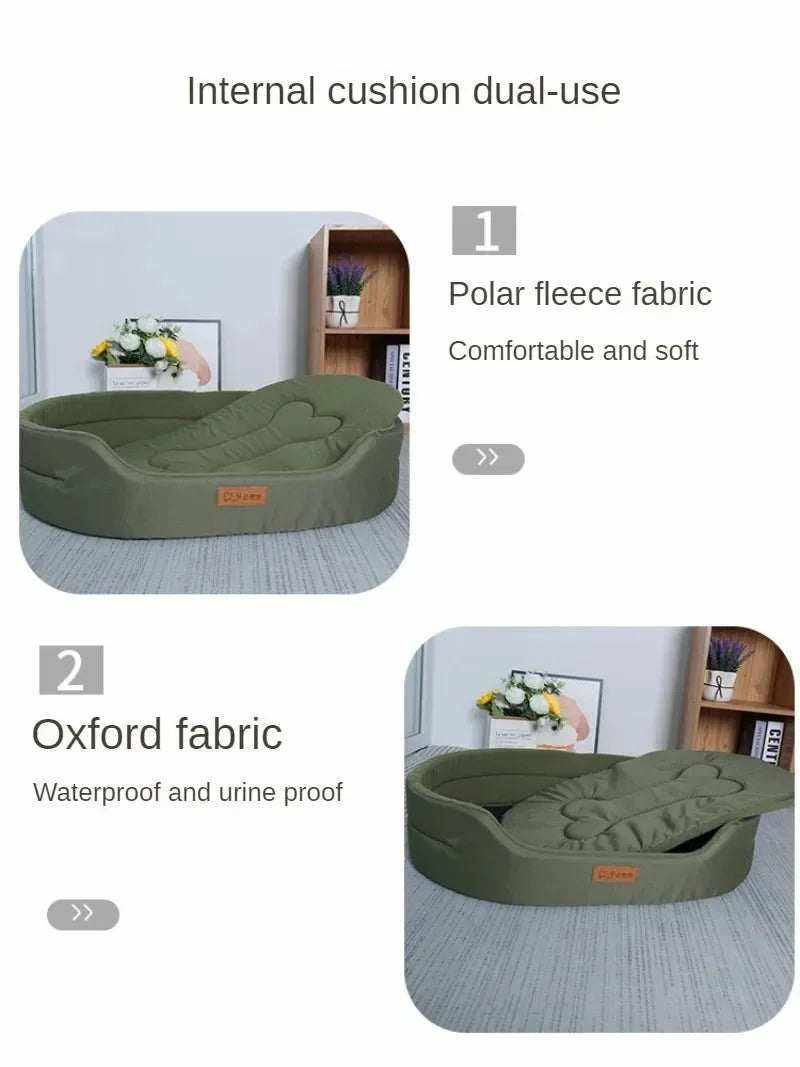 lit pour chiens confortable en tissu polaire doux et imperméable, coussin moelleux vert pour animaux