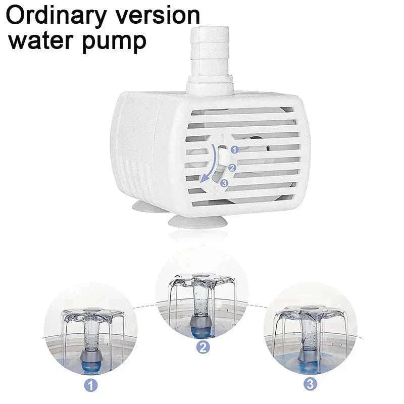 Pompe à eau blanche ordinaire pour fontaine à eau avec flux réglable pour animaux domestiques