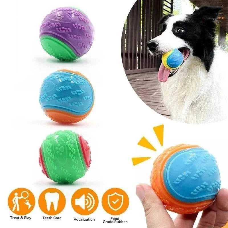 Balle mâchouillable en TPR pour chiens, nettoyage des dents, jouet interactif.