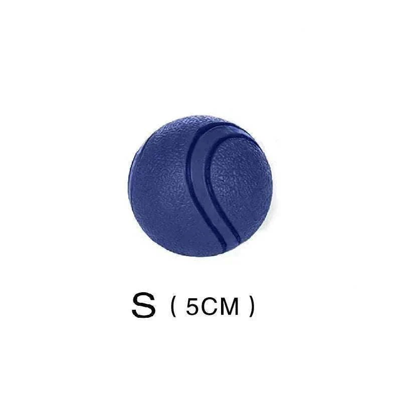 balle en caoutchouc bleu robuste taille S 5 cm pour chien jouet interactif durable