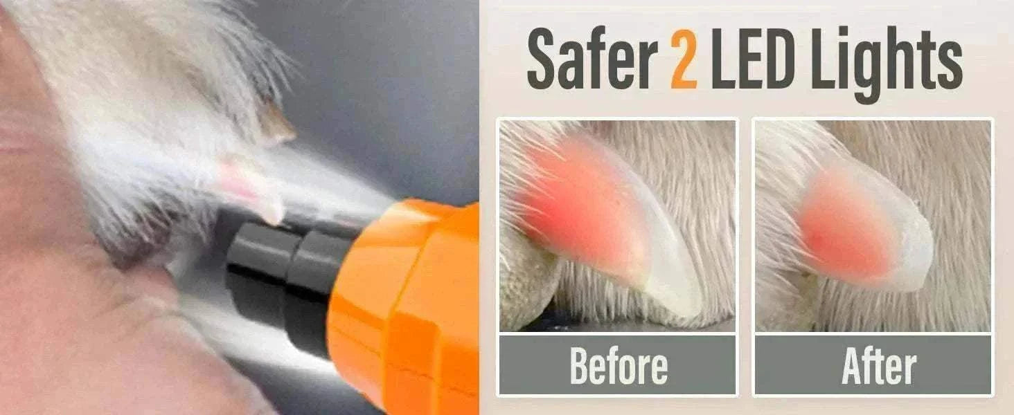 lime à ongles électrique pour chiens et chats avec double éclairage LED pour un soin sécurisé des griffes