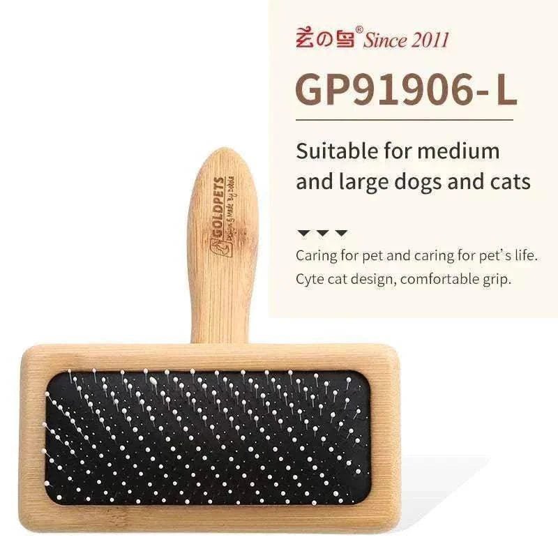 Peigne de massage Fenice grand format - parfait pour grands chiens ou chats à poil long, démêlage efficace et soin complet.