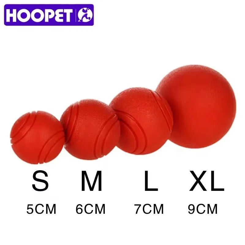HOOPET ultra-resistant rubber ball for dogs, red, sizes S-XL.