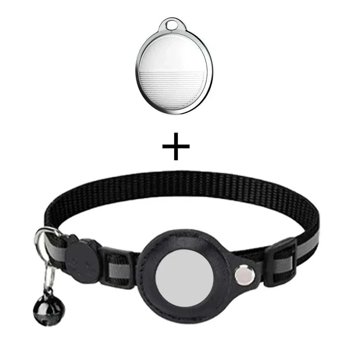 Mini traceur GPS pour animaux avec collier noir, compatible Apple Find My et localisation Bluetooth anti-perte