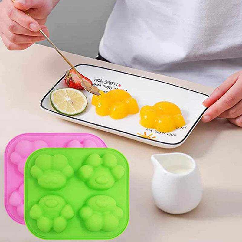 moule en silicone vert pour friandises en forme de patte et os pour pâtisserie et décorations gourmands