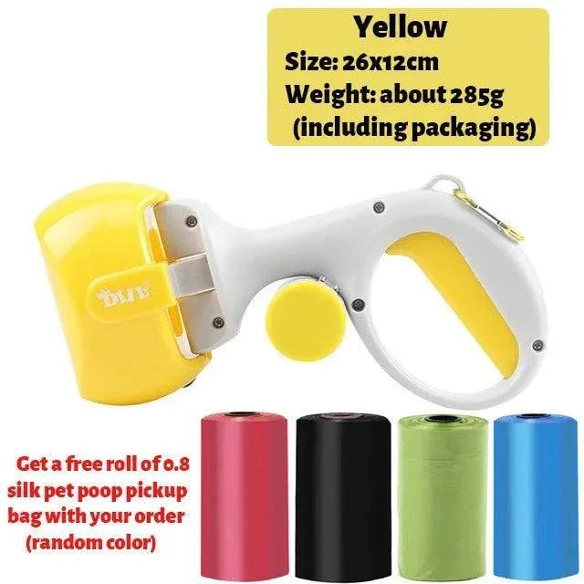 Ramasseur de Déjections pour Animaux - gris et jaune avec sac