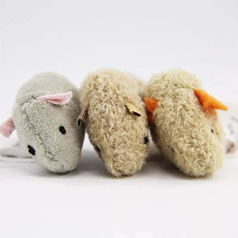 Lot de 3 Jouets Souris en Peluche pour Chats | Résistants et Interactifs