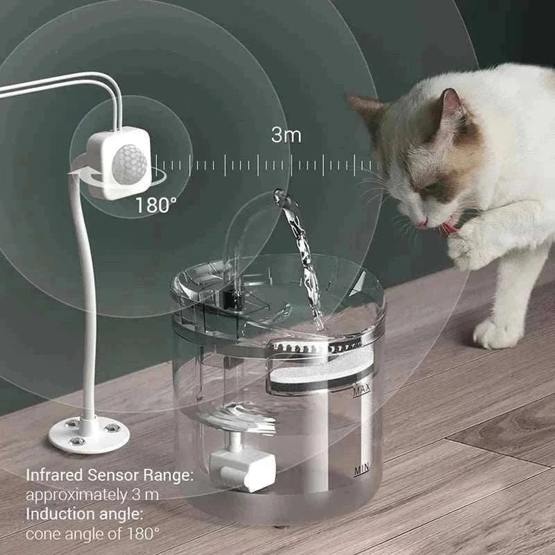 Capteur de mouvement intelligent pour fontaine à eau animale avec détection infrarouge 3m et activation automatique pour chiens et chats