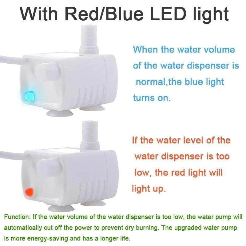 Pompe à Eau avec LED pour Fontaine à Eau pour Chats | Avec Filtre