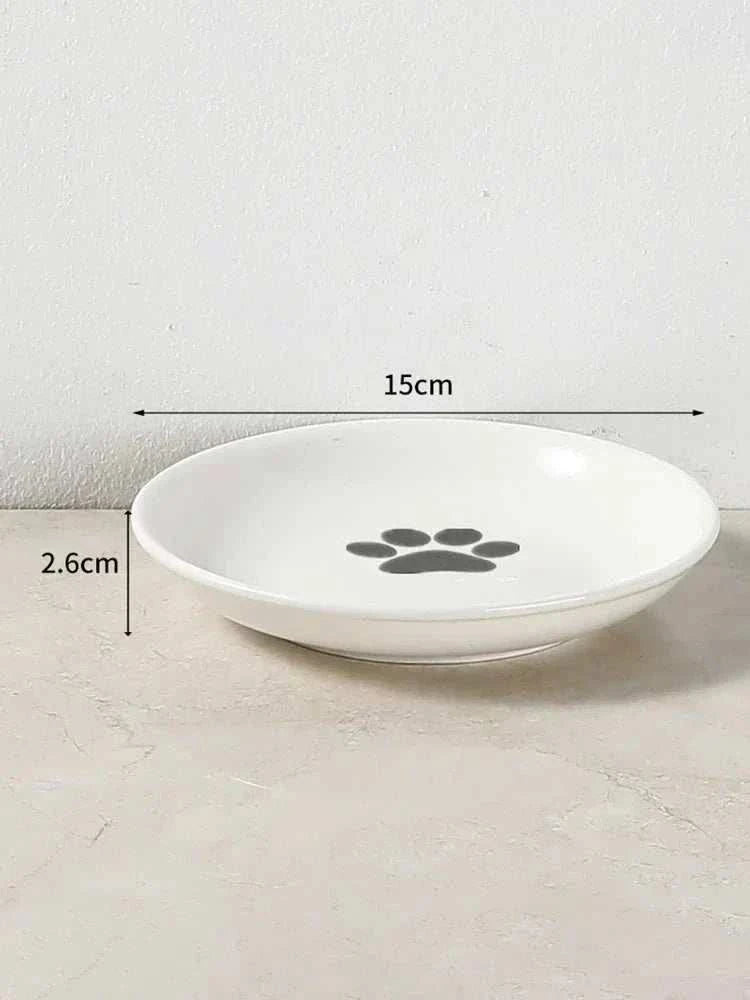 Gamelle en Céramique avec Support pour Nourriture et Eau - vert ou or