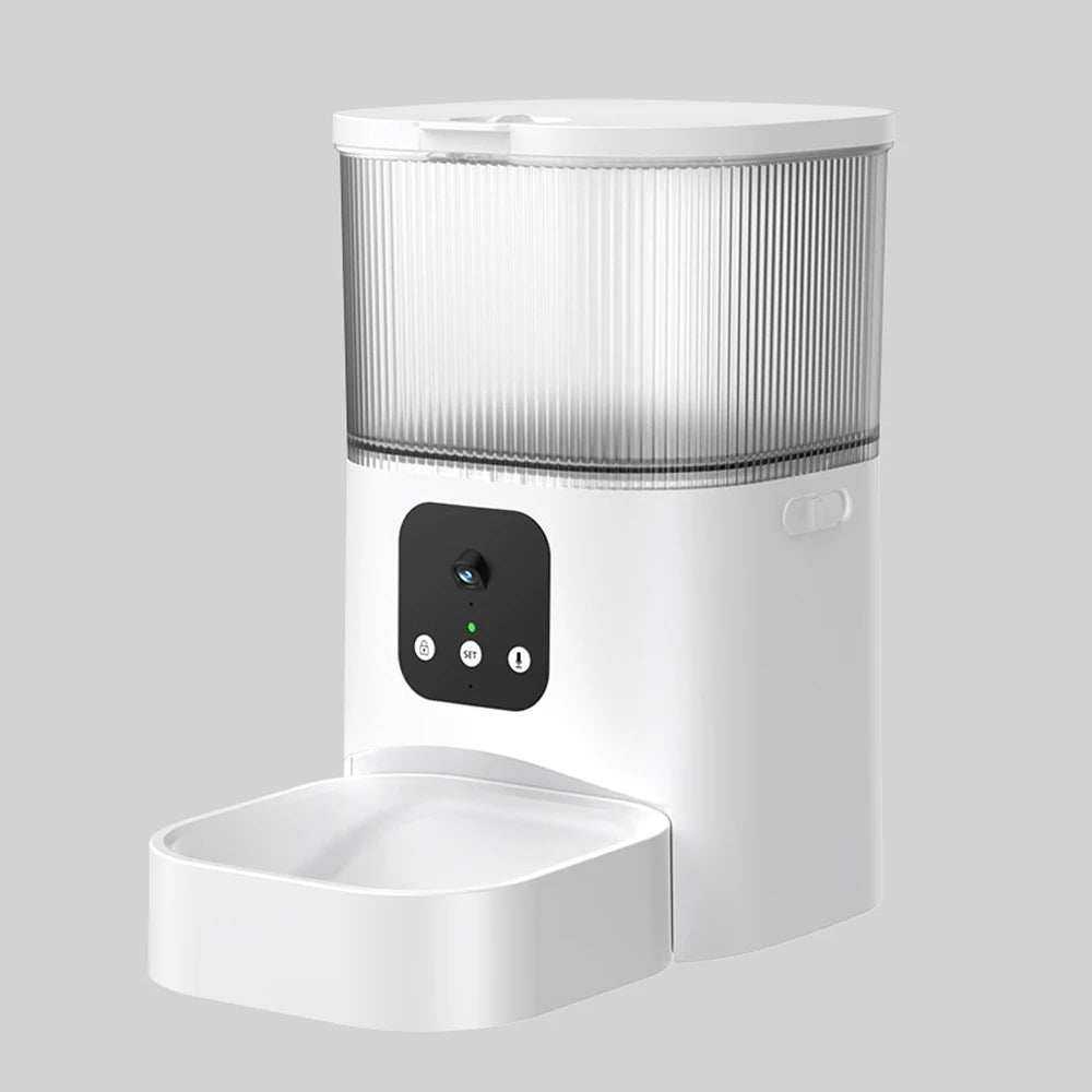 distributeur automatique de nourriture pour chats et chiens 3L avec caméra intégrée, connectivité WiFi et commandes vocales, alimentation intelligente et surveillance à distance