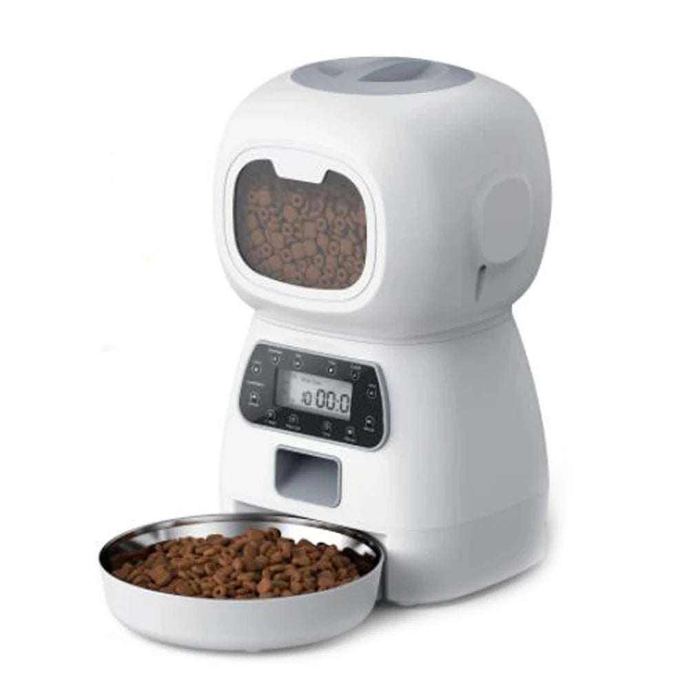 distributeur automatique intelligent pour chiens ZYfeeder avec contrôle précis des portions et application mobile, plateau inox détachable