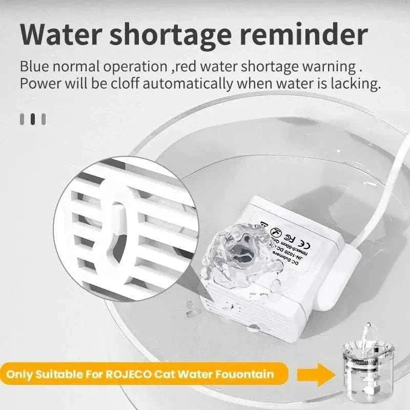 Pompe à Eau avec LED pour Fontaine à Eau pour Chats | Avec Filtre