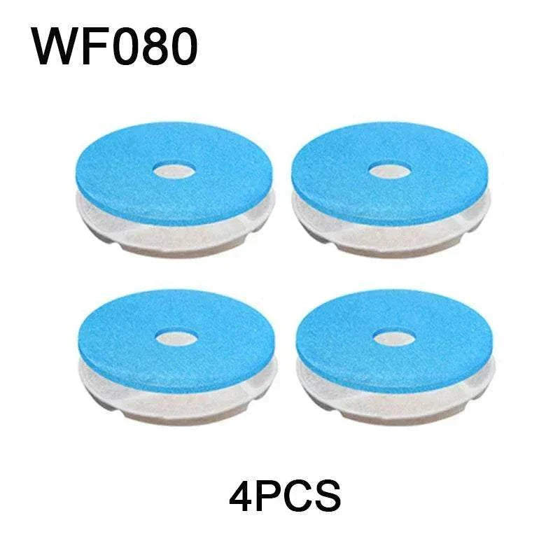 Filtres de rechange bleus pour fontaine à eau animaux modèle WF080, lot de 4 pièces.