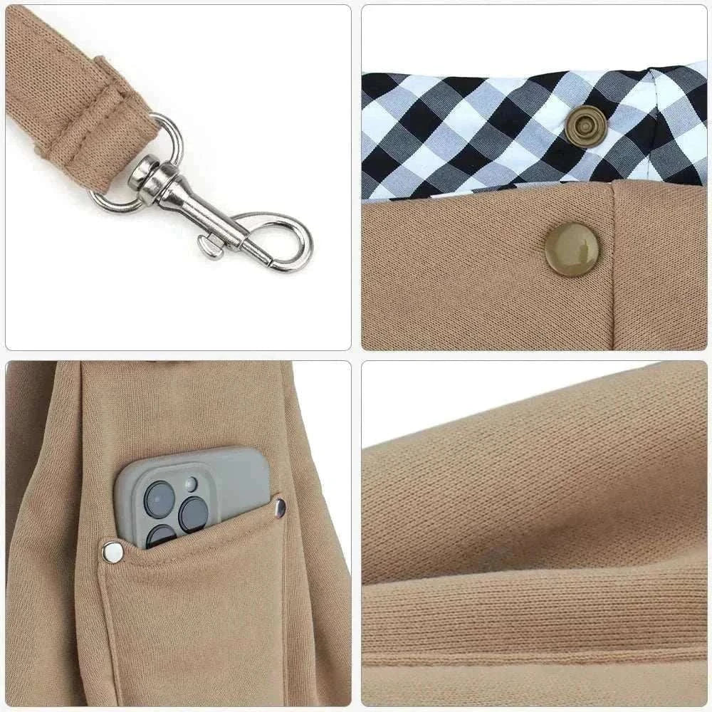Sac à Bandoulière pour Animaux avec Compartiment pour Téléphone