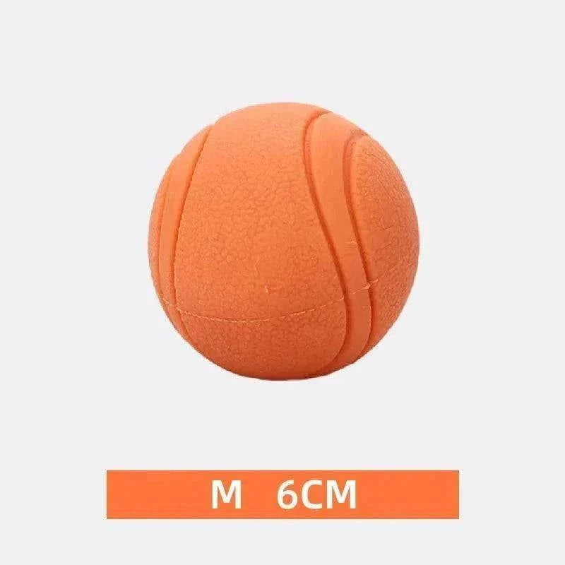 balle en caoutchouc orange ultra-résistante taille moyenne 6 cm pour chien jouet interactif nettoyage dentaire
