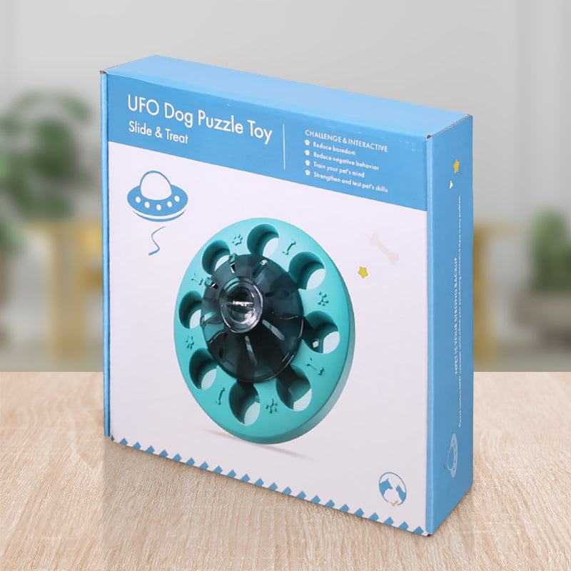 Puzzle interactif pour chiens en plastique écologique, jouet distributeur lent de friandises pour stimuler l’intelligence canine et ralentir l’alimentation.