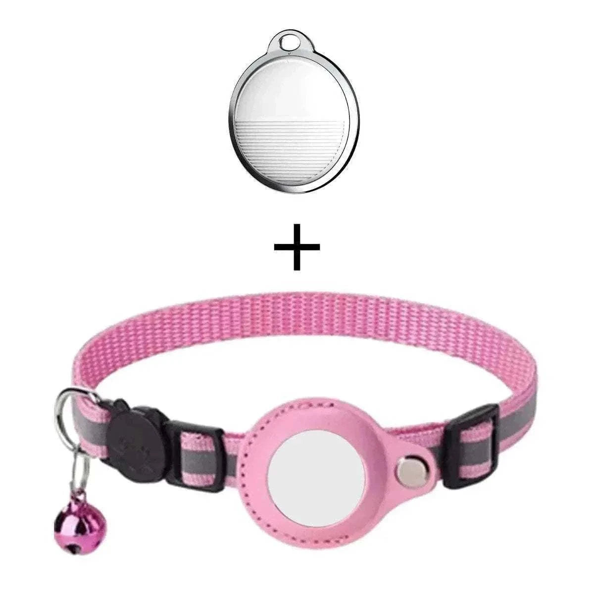 Mini traceur GPS rose compatible Apple Find My pour collier animal avec localisation Bluetooth et anti-perte