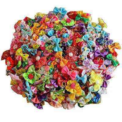 Lot de 20 nœuds colorés pour chiens, accessoires de toilettage élégants et faciles à fixer pour toutes races et tailles.