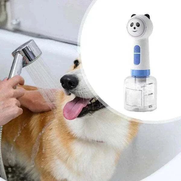 distributeur de shampooing automatique pour animaux en forme de panda pour bain de chiens et chats
