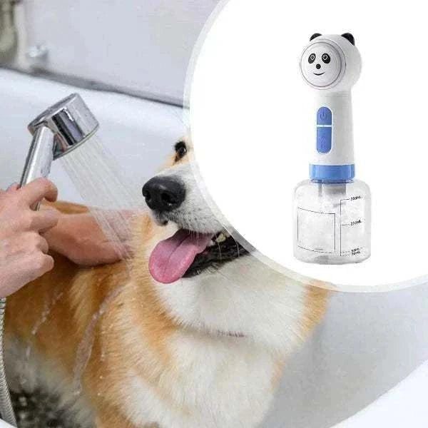 distributeur de shampooing automatique pour animaux en forme de panda pour bain de chiens et chats