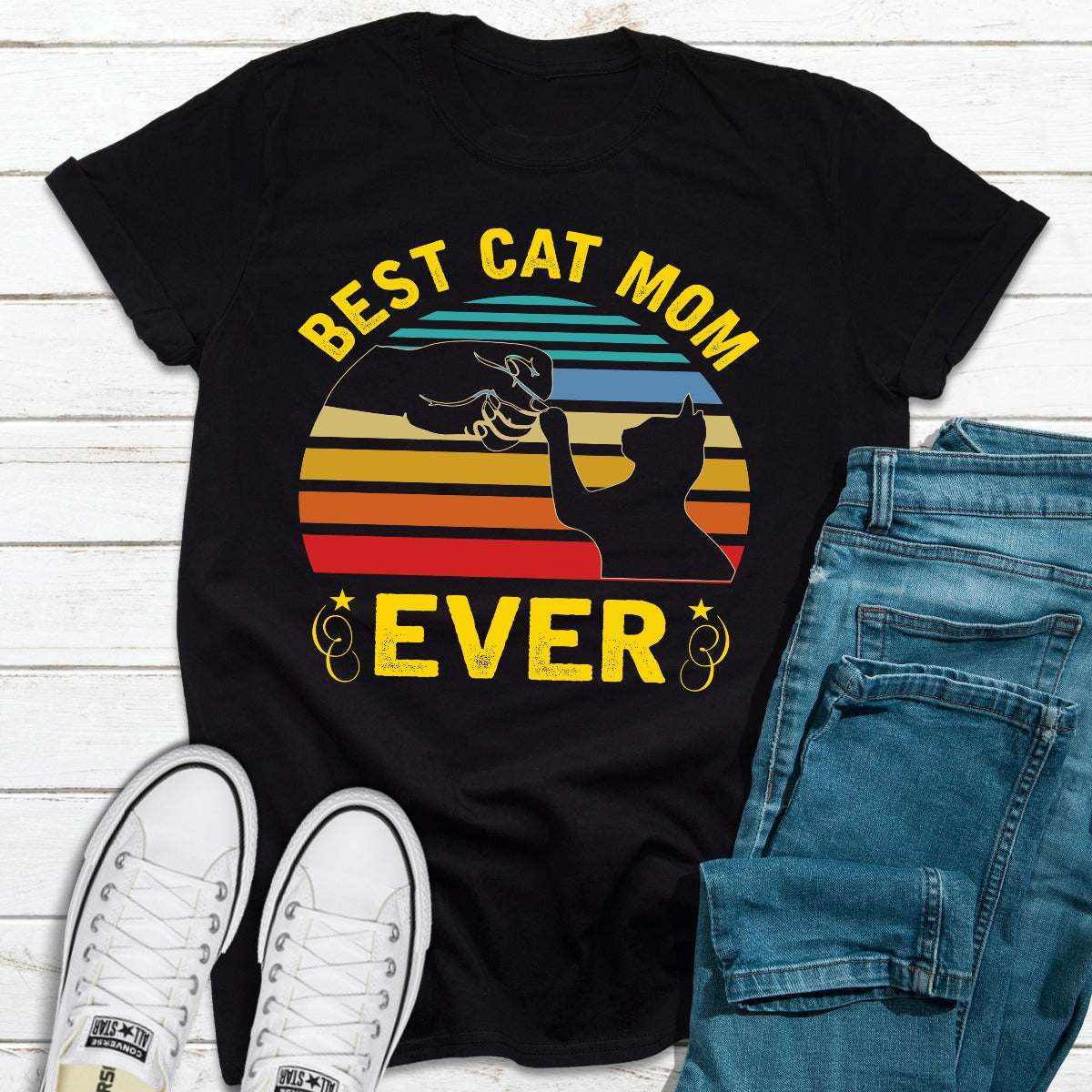 T-shirt « Best Cat Mom Ever » | Cadeau parfait pour les amoureuses de chats